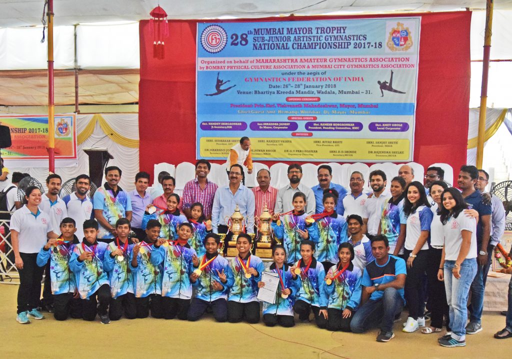 Maharashtra Boys and Girls Winning team at Sub Jr. Artistic Gymnastics National Championship